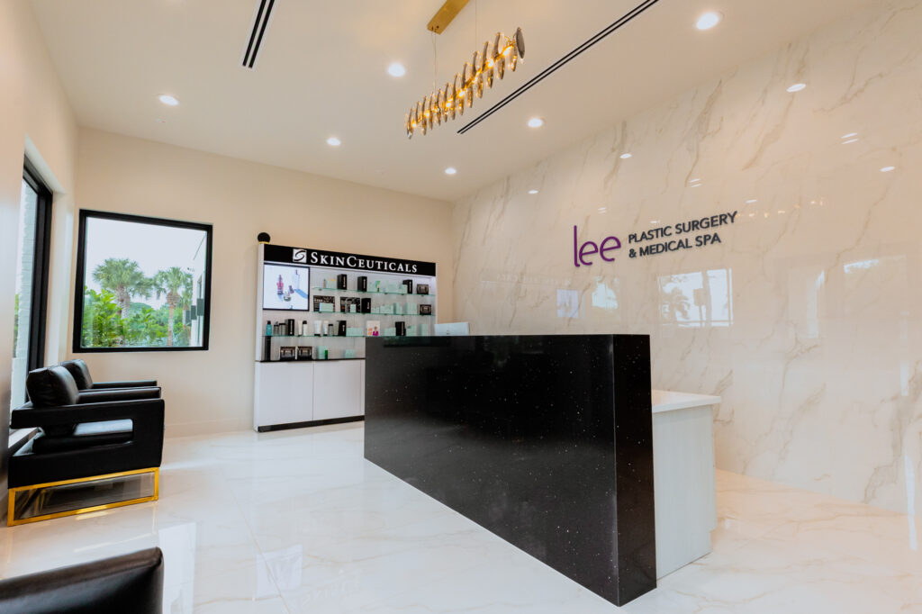The view from the Lee Plastic Surgery & Medical Spa front office as a patient walk in to learn more about hormone replacement therapy near Palm City.
